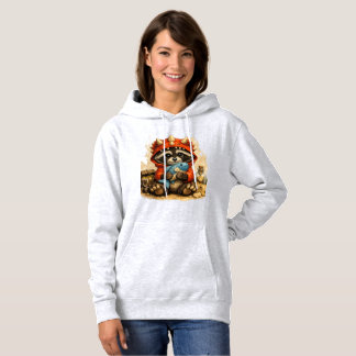 Camiseta Cute Dino Raccoon Hoodie – Kawaii Animal Gift