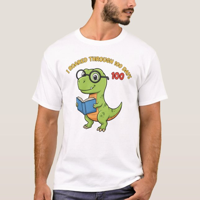 Camiseta Cute Dinosaur 100 Days of School (Frente)
