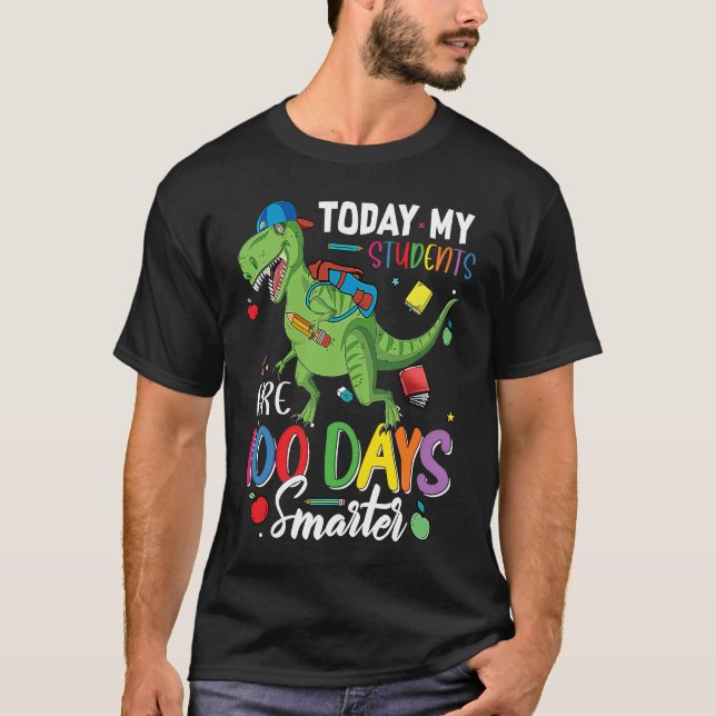 Camiseta Cute Dinosaur 100 Days of School Pre K Teachers Me (Frente)