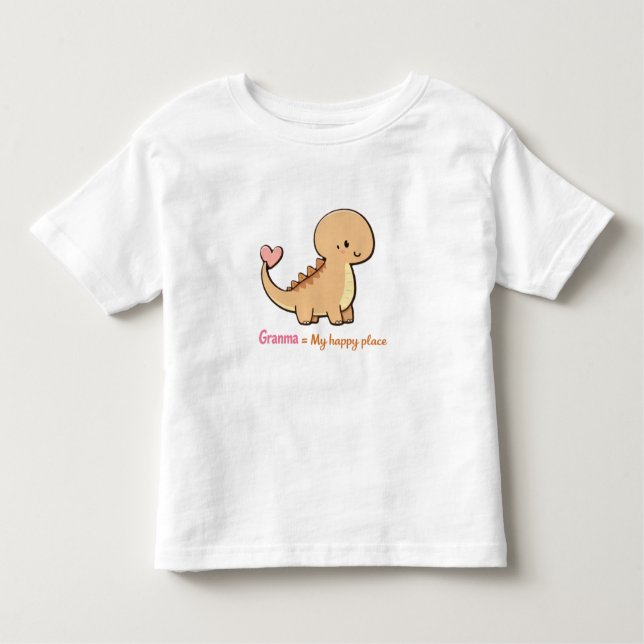 Camiseta Cute Dinosaur Granma My Safe Place Toddler Shirt | (Frente)