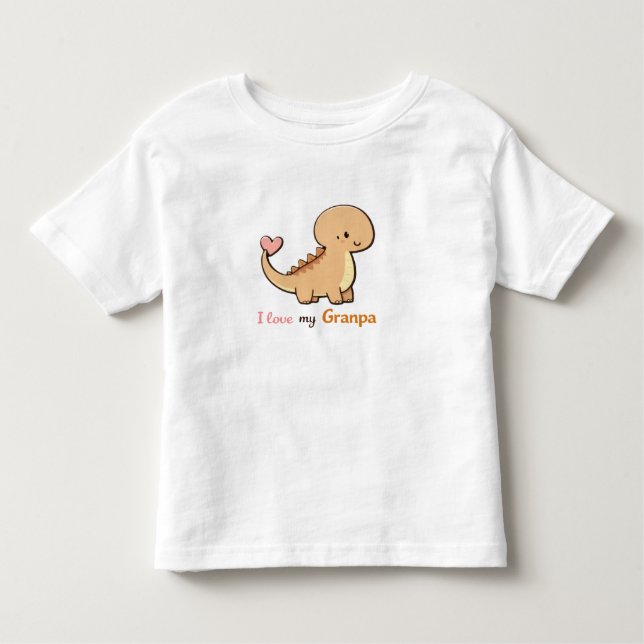 Camiseta Cute Dinosaur I Love My Granpa Toddler Shirt | Gra (Frente)