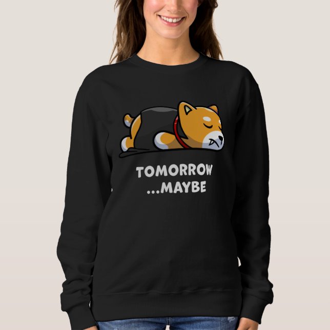 Camiseta Cute Dog Lazy Vampire Halloween Maybe Morning (Frente)