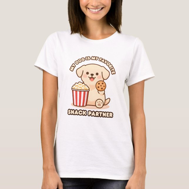 Camiseta Cute Dog Snack Partner Design for Dog Lovers (Frente)