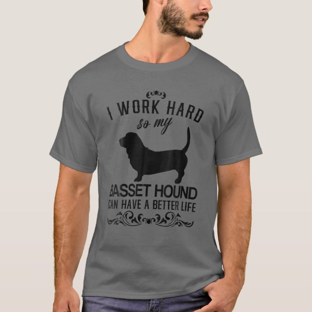 Camiseta Cute Dog Tee Womens I Works Hard..., Funny Dog Gif (Frente)