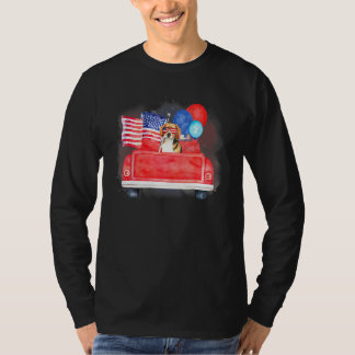Camiseta Cute Dog USA American Flag Patriotic 4th Of July R