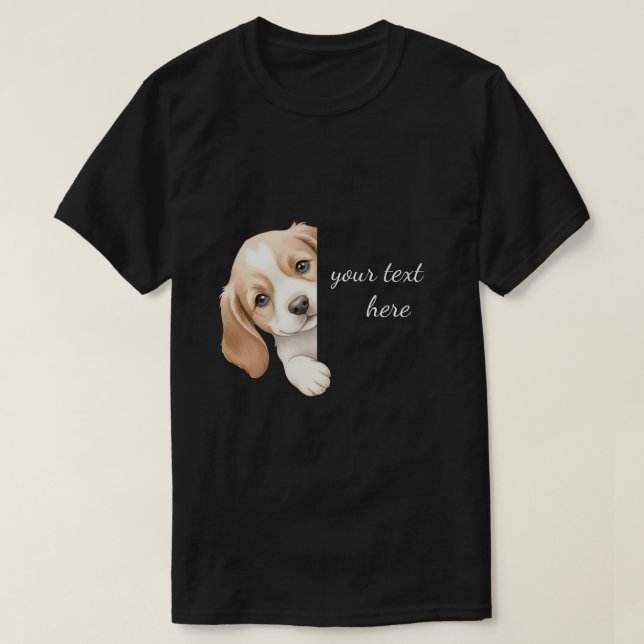 Camiseta  Cute Dog Watercolor Personalized Shirt for Men (Frente do Design)