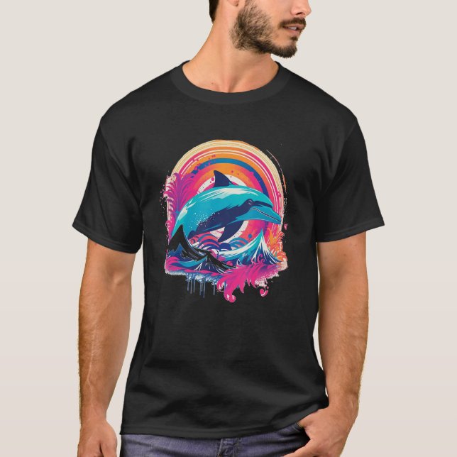 Camiseta Cute Dolphin Men Women Kids Aquatic Ocean 10 (Frente)