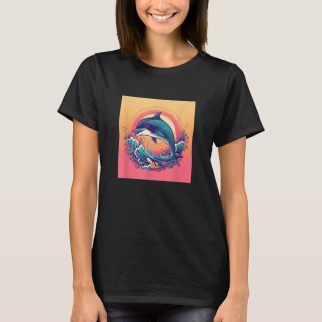Camiseta Cute Dolphin Men Women Kids Aquatic Ocean 2 (Frente)