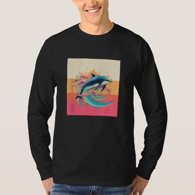 Camiseta Cute Dolphin Men Women Kids Aquatic Ocean 20 (Frente)
