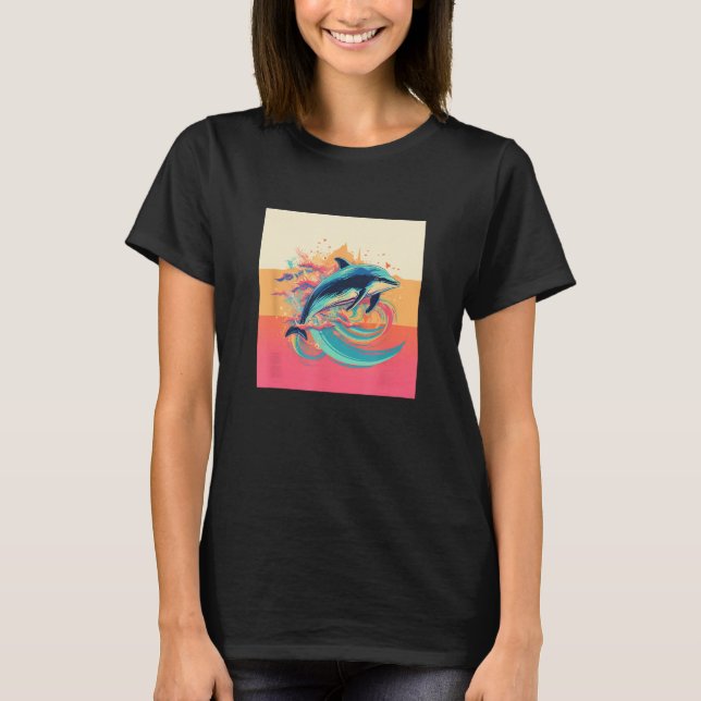 Camiseta Cute Dolphin Men Women Kids Aquatic Ocean 20 (Frente)