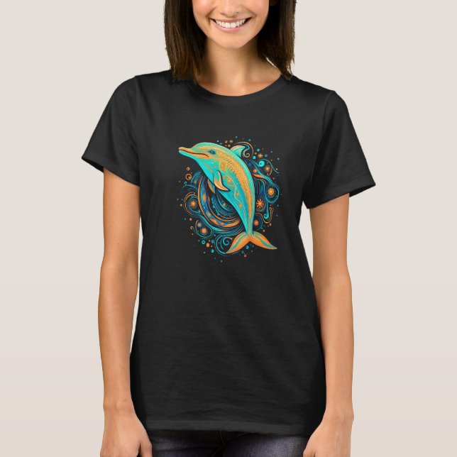 Camiseta Cute Dolphin Men Women Kids Aquatic Ocean 35 (Frente)