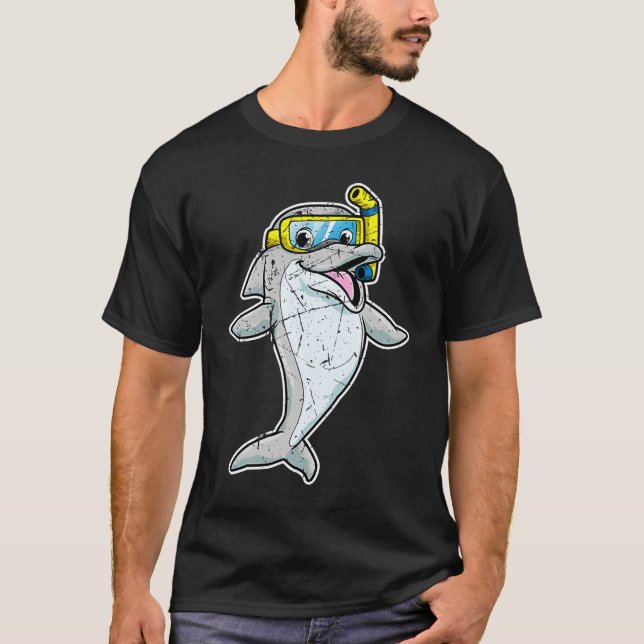 Camiseta Cute Dolphin Snorkel Whale Sea Animal Cool Men Wom (Frente)