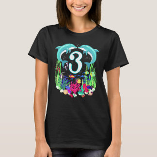 Camiseta Cute Dolphin Under Sea 3rd Birthday Merching Famil