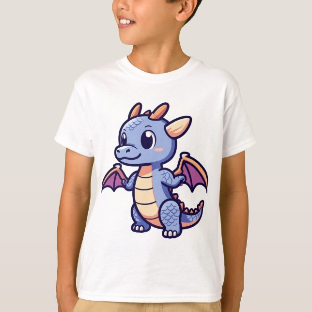 Camiseta Cute Dragon Skull Mascot Anime Style Vector T-Shir (Frente)