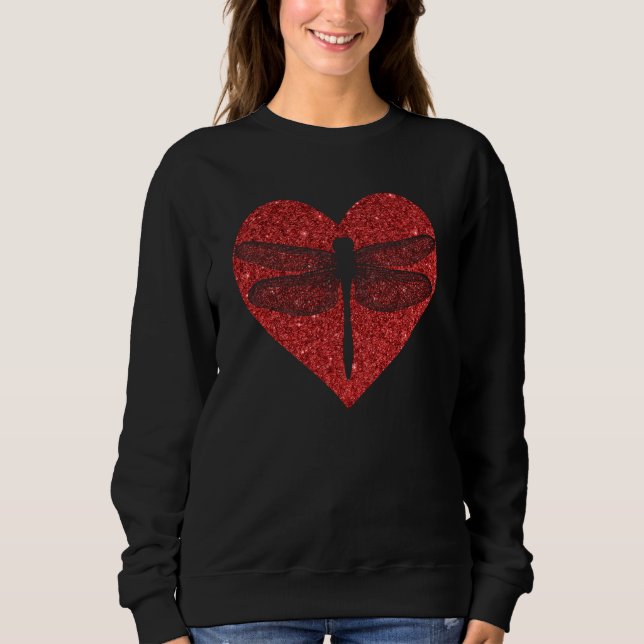 Camiseta Cute Dragonfly Heart Valentines Day Dragonfly (Frente)