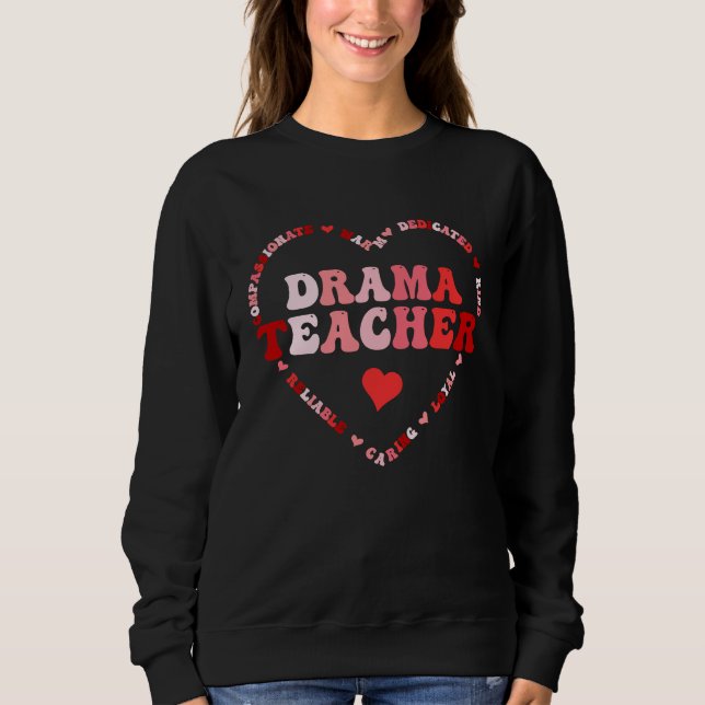 Camiseta Cute Drama Teacher Valentines Day Heart (Frente)