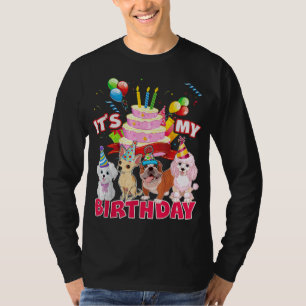 Camiseta Cute É Meu Cachorro de Aniversário e Festa de Tema