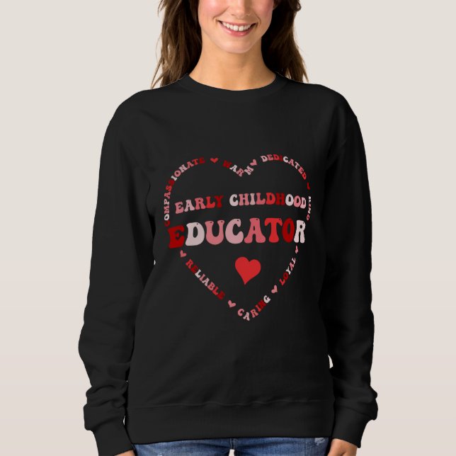 Camiseta Cute Early Childhood Educator Valentines Day Heart (Frente)