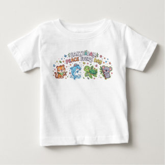 Camiseta Cute Earth Day Animals - Peace Every Day Kids Baby