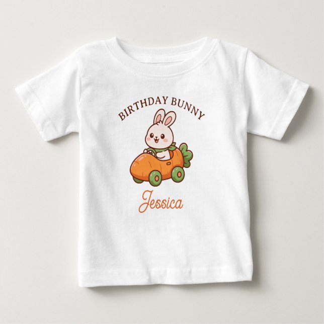 Camiseta Cute Easter Bunny 1st Birthday Party (Frente)