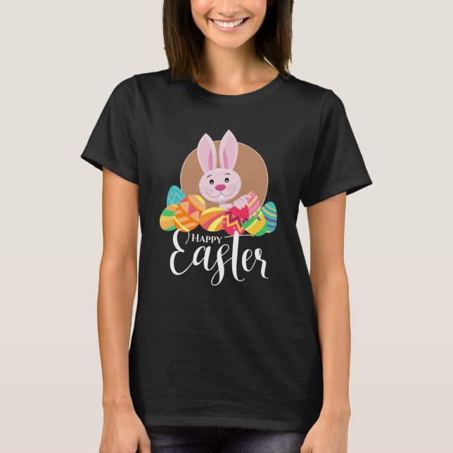 Camiseta Cute easter bunny and Happy Easter  1 (Frente)