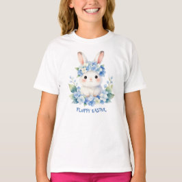 Camiseta Cute Easter Bunny Watercolor with Hydrangea