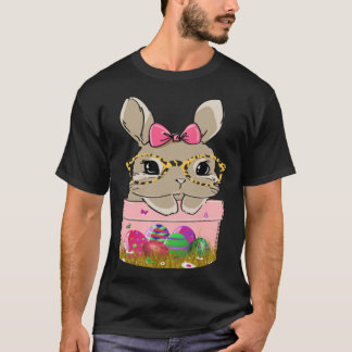 Camiseta Cute Easter Bunny With Cheetah Glasses For The Mom