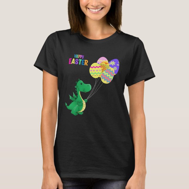 Camiseta Cute Easter Dino Balloon Design (Frente)
