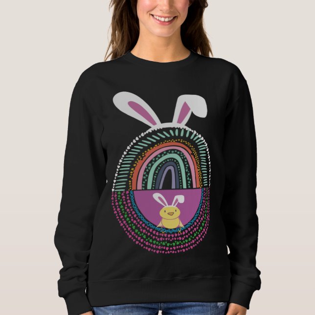 Camiseta Cute Easter Egg Rainbow Rabbit Bunny Ears (Frente)