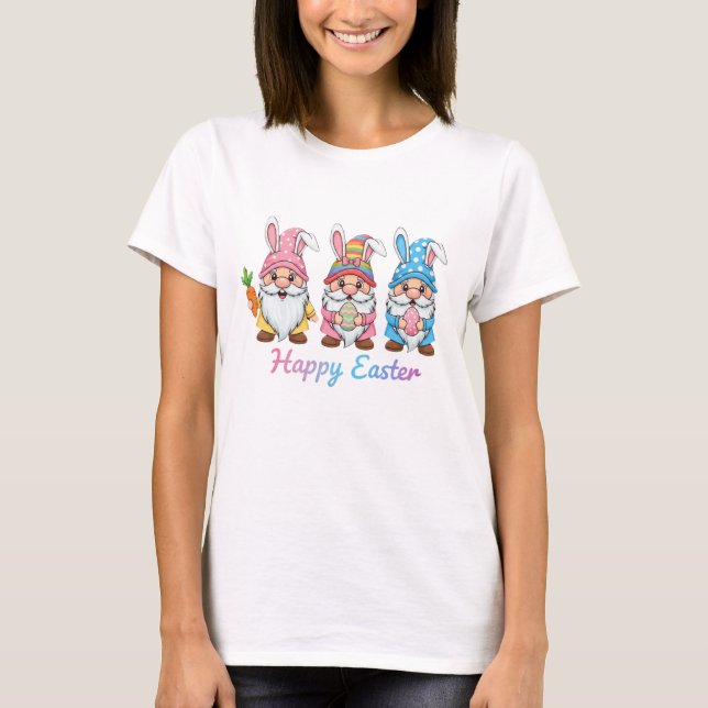 Camiseta Cute Easter Gnomes Happy Easter (Frente)