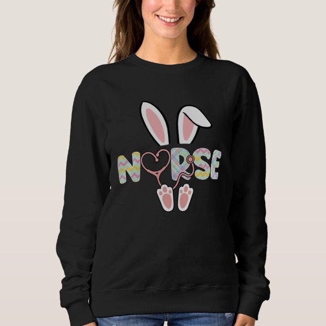 Camiseta Cute Easter Nurse Bunny Ears Happy Easter Day Eggs (Frente)