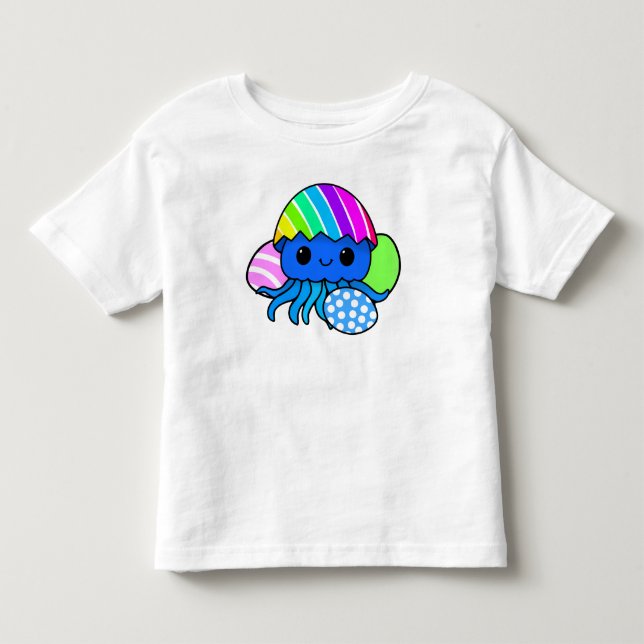Camiseta Cute Easter Octopus Kids Shirt with Colorful Eggs (Frente)