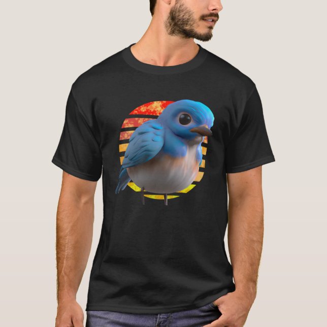 Camiseta Cute Eastern Bluebird Sunset (Frente)