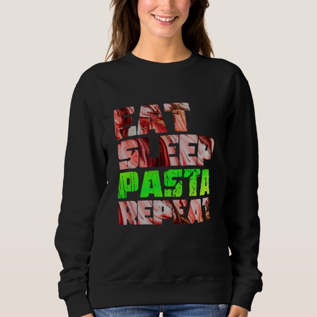 Camiseta cute eat sleep pasta repeat design (Frente)