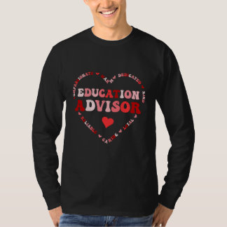 Camiseta Cute Education Advisor Valentines Day Heart