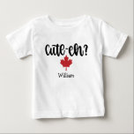 Camiseta Cute-eh Canadian Funny<br><div class="desc">Folha de mapa canadense engraçada e bonita com a tipografia Cute-Eh? Personalize com o nome do seu bebê para um presente bonito.</div>
