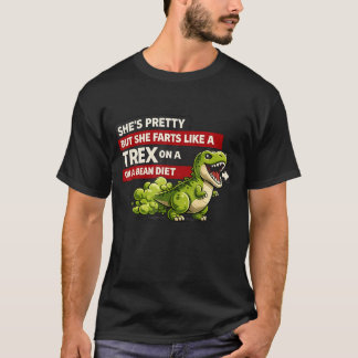 Camiseta Cute Ela é Bonita Dino Gás