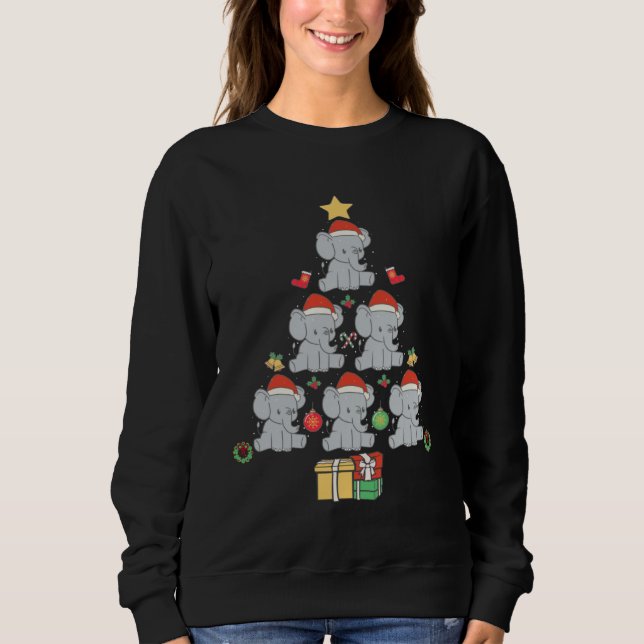 Camiseta Cute Elephant Christmas Tree (Frente)