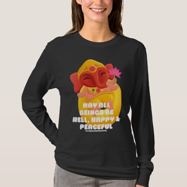 Camiseta Cute Elephant Ganesha Peace Lotus Loving Kindness  (Frente)
