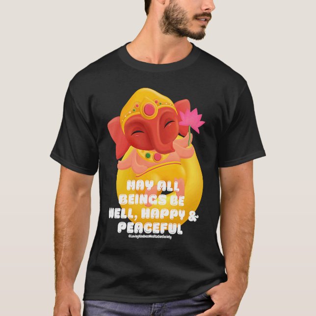 Camiseta Cute Elephant Ganesha Peace Lotus Loving Kindness  (Frente)