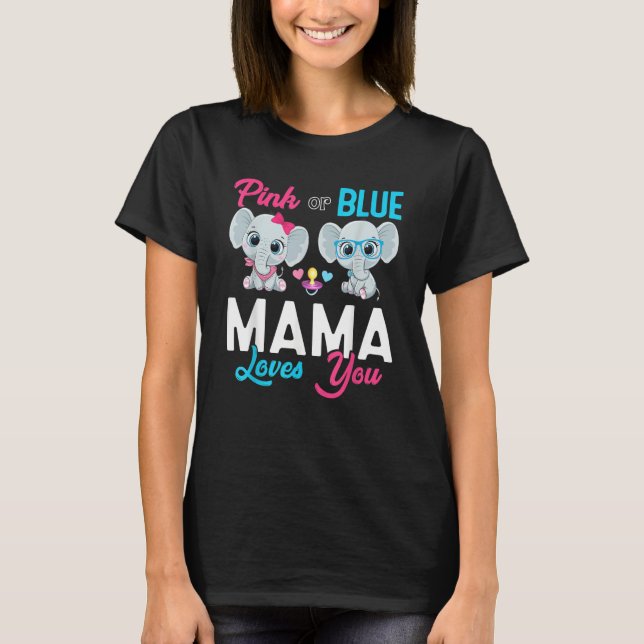 Camiseta Cute Elephant Keeper Of The Gender Mama Loves You  (Frente)
