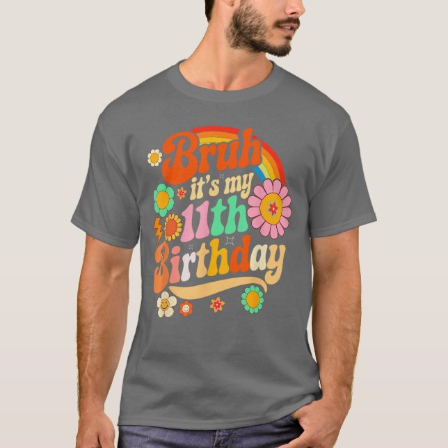 Camiseta Cute Eleven Years Old Birthday Boys Girls Party Ap (Frente)