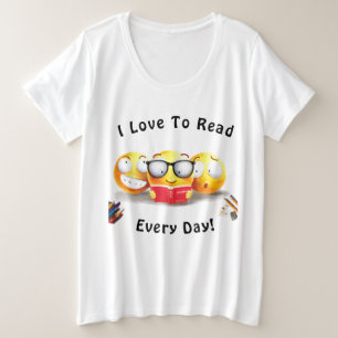 Camiseta Cute Emoji Sorria Leitura de Amor