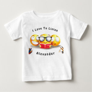 Camiseta Cute Emoji Sorrindo Livro