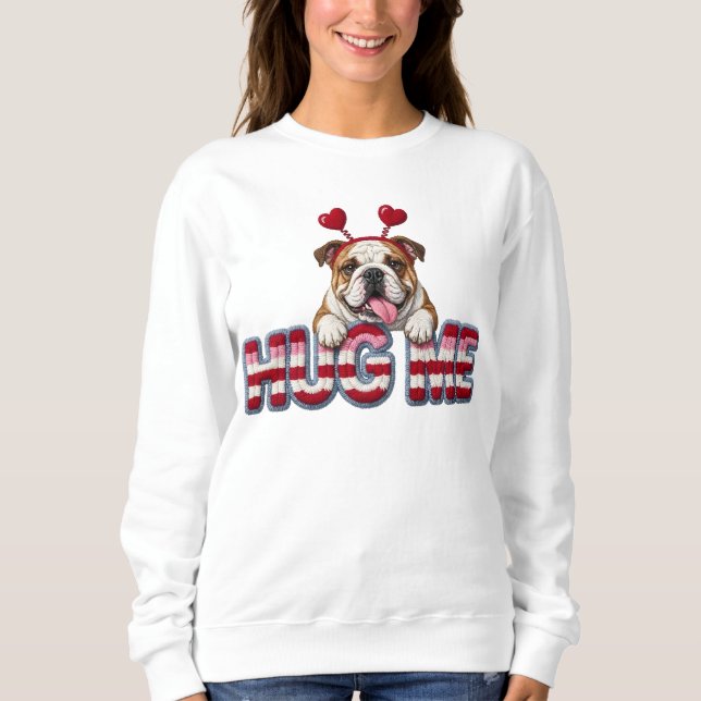 Camiseta Cute English Bulldog puppy Valentine  (Frente)