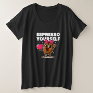 Camiseta Cute Espresso a Si Mesmo Grão de Café Kawaii Coraç