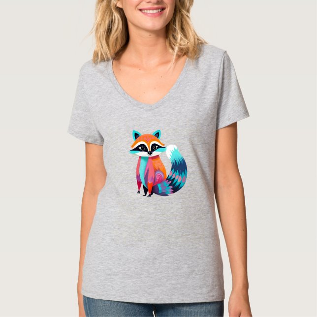 Camiseta Cute estilizado Racoon (Frente)