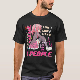 Camiseta Cute Eu Só Me Preocupo Com Animes E Talvez Com Trê