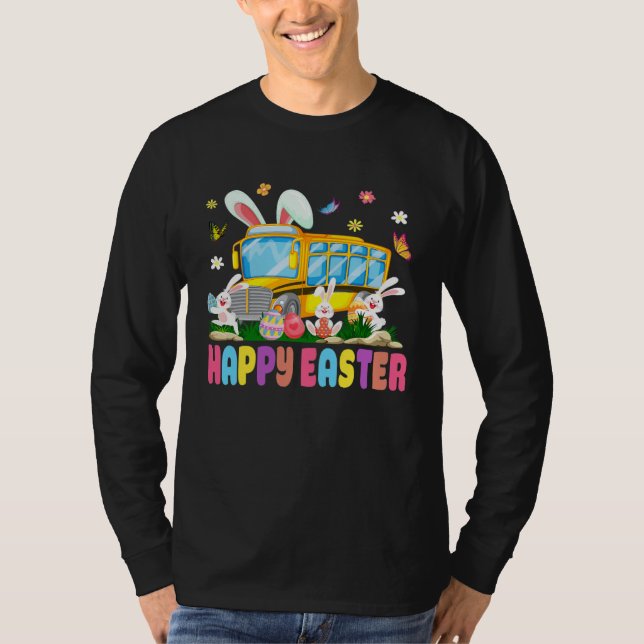 Camiseta Cute Every Bunny s Favorite School Bus Driver Happ (Frente)