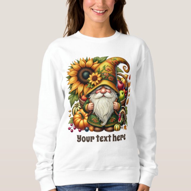 Camiseta Cute Fall Seasonal gnome add text  (Frente)